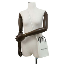 将图像加载到图库查看器中，BALENCIAGA Shopping phone holder White 593826 Leather
