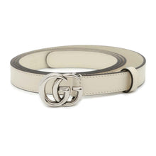 将图像加载到图库查看器中，GUCCI GG Marmont Belt Size 120 White409417 Leather
