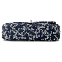 Load image into Gallery viewer, CHANEL CC Logo ChainShoulder Bag Navy/White Sequins Size 25
