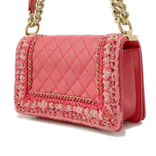 Load image into Gallery viewer, CHANEL Boy Chanel ChainShoulder Bag Pink Tweed Lambskin Size 20
