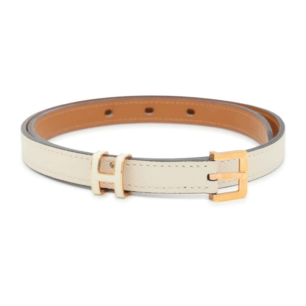 HERMES Pop Ash Belt Size 15/65 Craie Epsom