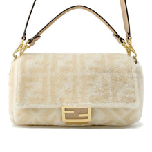 将图像加载到图库查看器中，FENDI Bucket 2way Shoulder Bag White/Beige 8BR600 Mouton Sheepskin Size Medium
