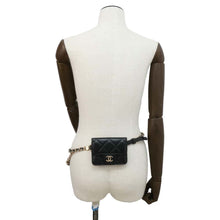 将图像加载到图库查看器中，CHANEL Matelasse Belt ChainPouch Black Lambskin
