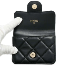 将图像加载到图库查看器中，CHANEL Matelasse Belt ChainPouch Black Lambskin
