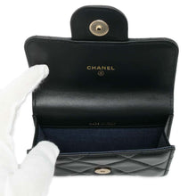 将图像加载到图库查看器中，CHANEL Matelasse Belt ChainPouch Black Lambskin
