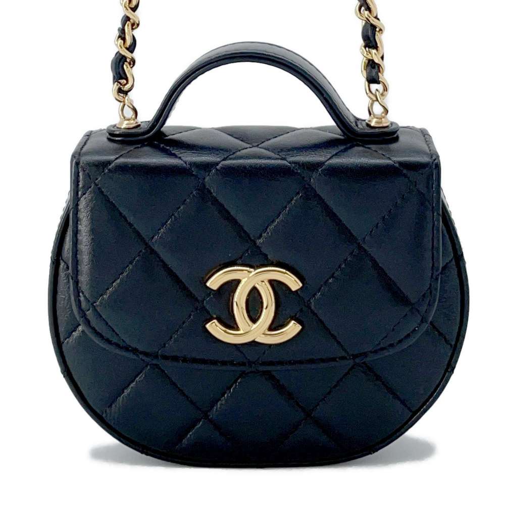 CHANEL Matelasse Chain Clutch Black AP3378 Lambskin