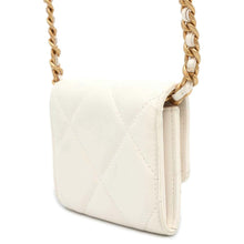 将图像加载到图库查看器中，CHANEL 19 Chain flap Coin purse White AP1787 Lambskin
