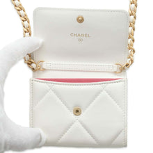 将图像加载到图库查看器中，CHANEL 19 Chain flap Coin purse White AP1787 Lambskin
