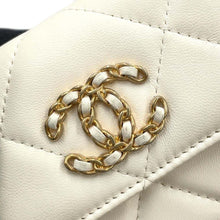 将图像加载到图库查看器中，CHANEL 19 Chain flap Coin purse White AP1787 Lambskin
