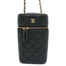 将图像加载到图库查看器中，CHANEL Matelasse Classic Vanity Phone Case Black AP2084 Caviar Leather
