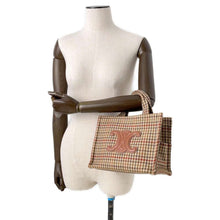 Load image into Gallery viewer, CELINE Triomphe Cabas Thais Brown 199162 Tweed Leather Size Small
