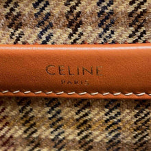 Load image into Gallery viewer, CELINE Triomphe Cabas Thais Brown 199162 Tweed Leather Size Small
