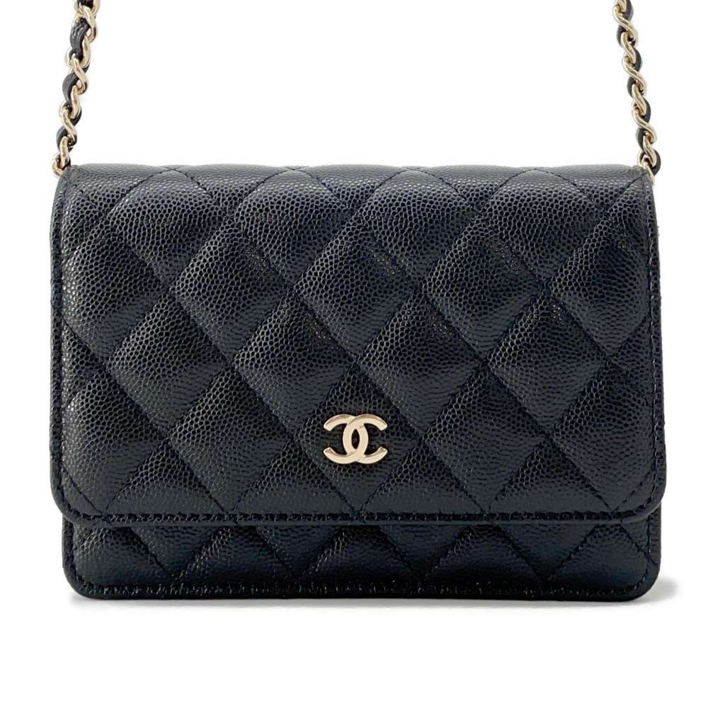 CHANEL Chain wallet Black AP1649 Caviar Leather