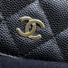 将图像加载到图库查看器中，CHANEL Chain wallet Black AP1649 Caviar Leather
