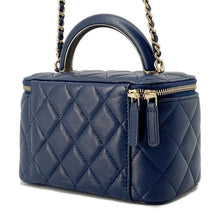 将图像加载到图库查看器中，CHANEL Vanity ChainShoulder Bag Navy AP2846 Lambskin
