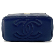 将图像加载到图库查看器中，CHANEL Vanity ChainShoulder Bag Navy AP2846 Lambskin
