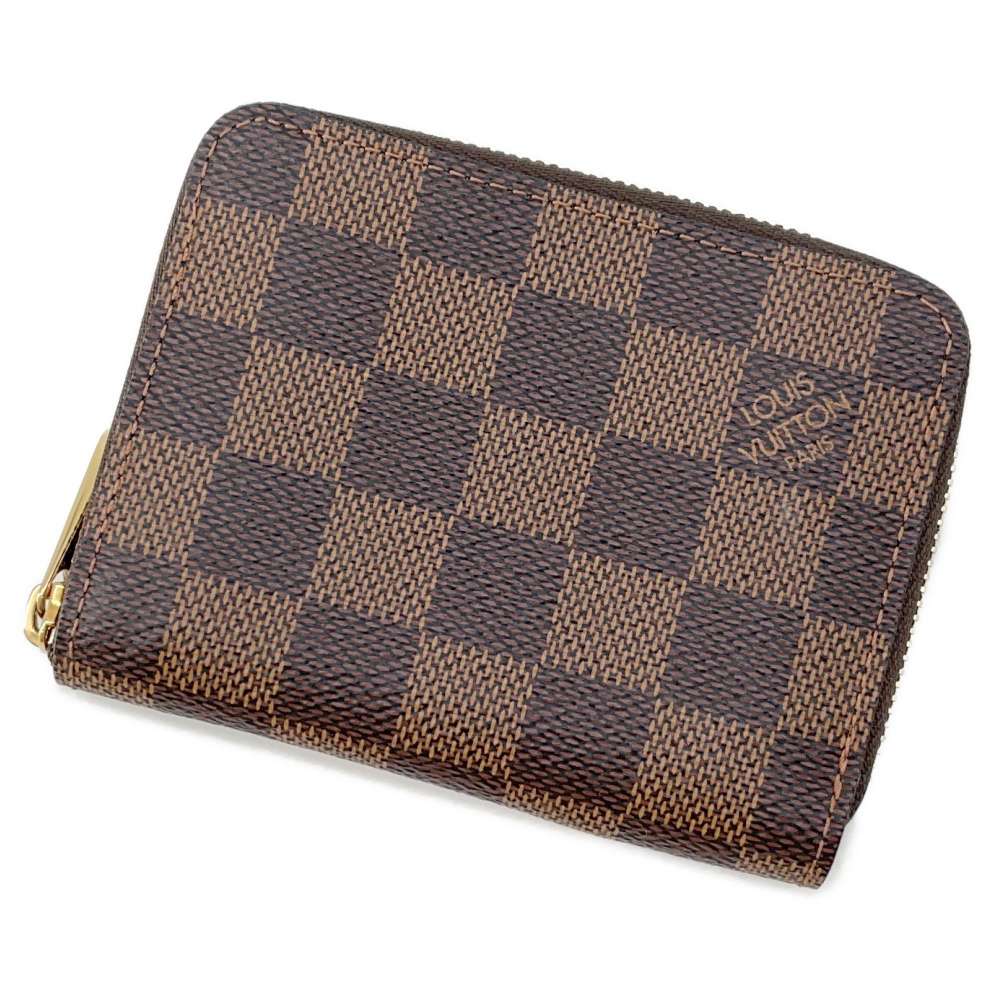 LOUIS VUITTON Zippy Coin Purse Brown N63070 Damier Ebene Canvas