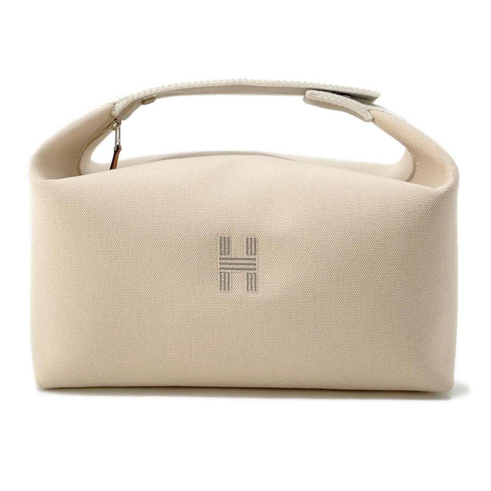 HERMES Brid a Black Beige Canvas Size GM