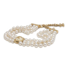 将图像加载到图库查看器中，CHANEL Pearl choker Metal Faux Pearl
