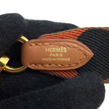 将图像加载到图库查看器中，HERMES Bandouliere flipper ball Gold/Black Canvas Swift Leather Size 1&quot;/27.6&quot;
