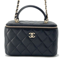 将图像加载到图库查看器中，CHANEL Matelasse 2WAY Vanity Case Black AP2199 Lambskin
