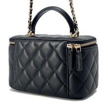 将图像加载到图库查看器中，CHANEL Matelasse 2WAY Vanity Case Black AP2199 Lambskin
