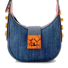 将图像加载到图库查看器中，Christian Louboutin CARASKY Shoulder Bag Blue 1225265 Denim Size Mini
