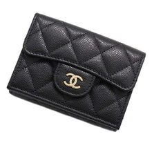 将图像加载到图库查看器中，CHANEL Matelasse Classic Small Flap Wallet Black AP0230 Caviar Leather
