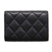 将图像加载到图库查看器中，CHANEL Matelasse Classic Small Flap Wallet Black AP0230 Caviar Leather
