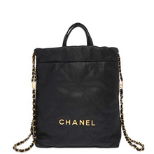 将图像加载到图库查看器中，CHANEL CHANEL22 Backpack Black AS3859 Caviar Leather
