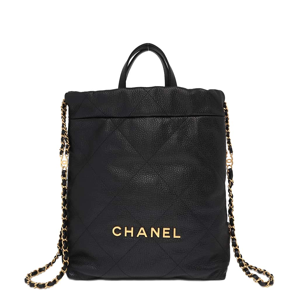 CHANEL CHANEL22 Backpack Black AS3859 Caviar Leather