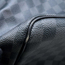 将图像加载到图库查看器中，LOUIS VUITTON Keepall Bandouliere Noir N41413 Damier Graphite Size 55
