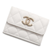 将图像加载到图库查看器中，CHANEL Matelasse Tri-Fold Wallet White AP3973 Caviar Leather
