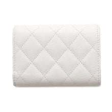 将图像加载到图库查看器中，CHANEL Matelasse Tri-Fold Wallet White AP3973 Caviar Leather
