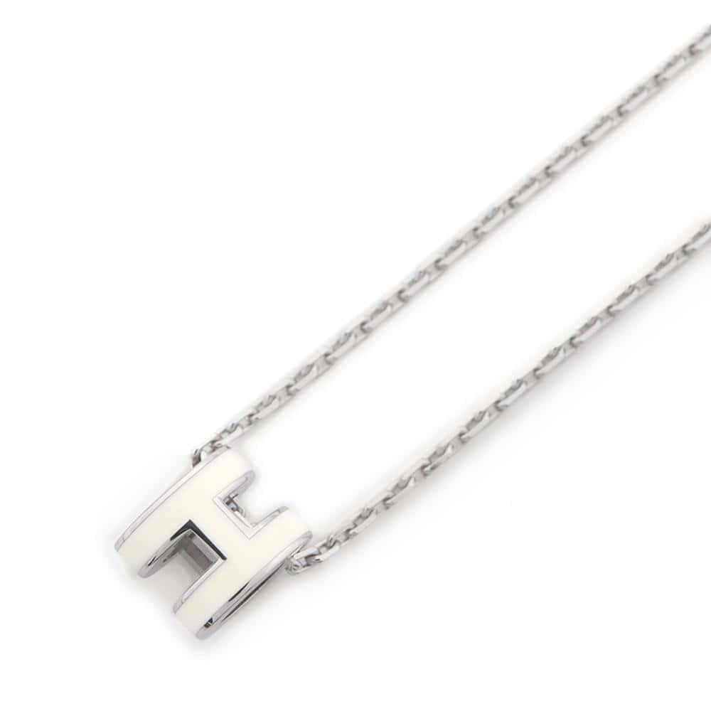 HERMES Pop Ash Necklace Size Mini Craie Metal