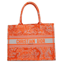 将图像加载到图库查看器中，Dior Book Tote Toile de Jouy Orange/White M1296ZROC_M057 Canvas Size Medium
