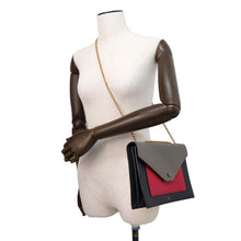 Load image into Gallery viewer, CELINE ChainShoulder Black/Gray/Red Leather
