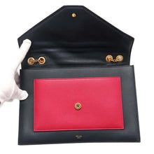 Load image into Gallery viewer, CELINE ChainShoulder Black/Gray/Red Leather
