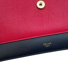 将图像加载到图库查看器中，CELINE ChainShoulder Black/Gray/Red Leather
