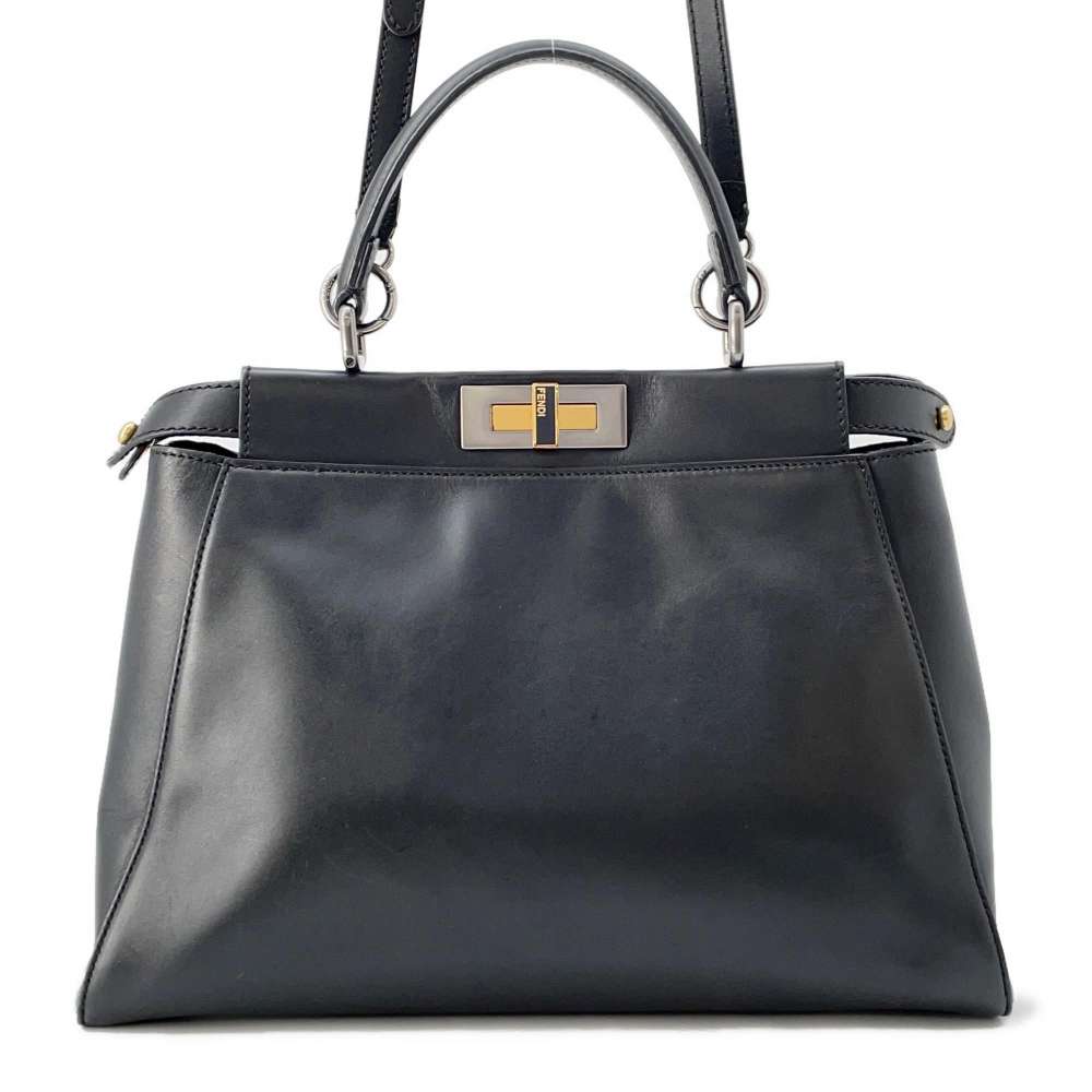 FENDI Peekaboo Black 8BN226 Leather