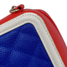 将图像加载到图库查看器中，CHANEL CCFiligree ChainShoulder Blue/Red/White A84452 Caviar Leather
