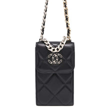 Load image into Gallery viewer, CHANEL CHANEL19 Phone Case ChainShoulder Black AP1773 Lambskin
