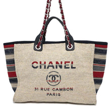 将图像加载到图库查看器中，CHANEL Deauville Chain Tote Multicolor A66941 Canvas Size GM
