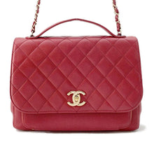 将图像加载到图库查看器中，CHANEL Matelasse CC Logo Business Affinity ChainShoulder Red A93608 Caviar Leather
