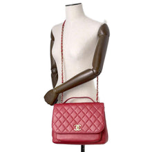 将图像加载到图库查看器中，CHANEL Matelasse CC Logo Business Affinity ChainShoulder Red A93608 Caviar Leather
