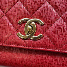 将图像加载到图库查看器中，CHANEL Matelasse CC Logo Business Affinity ChainShoulder Red A93608 Caviar Leather
