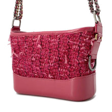 Load image into Gallery viewer, CHANEL Gabriel de Hobo Pink A91810 Tweed Leather Size Small
