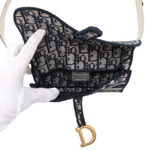 Load image into Gallery viewer, Dior Oblique Saddle Slim Pouch Navy S5647CRIW Canvas
