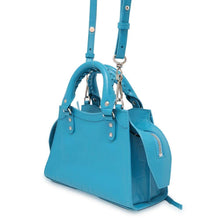 将图像加载到图库查看器中，BALENCIAGA neoclassic city Turquise Blue 638524 Embossed Leather Size Mini
