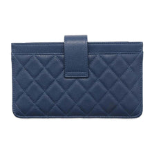 将图像加载到图库查看器中，CHANEL Matelasse Long Wallet Navy Caviar Leather
